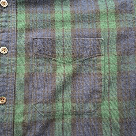 LL Bean Shirt Mens Large/XL Blue Green Plaid Button Down Long Sleeve Traditional - Picture 3 of 8